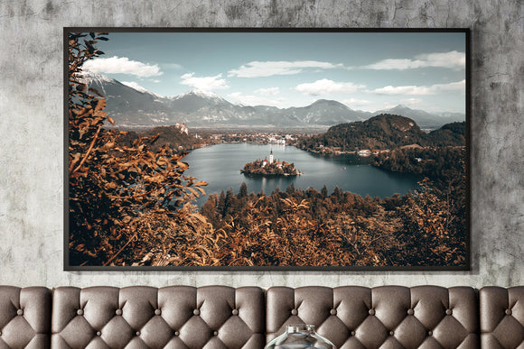 Poster Natur - Berge Wasser Insel